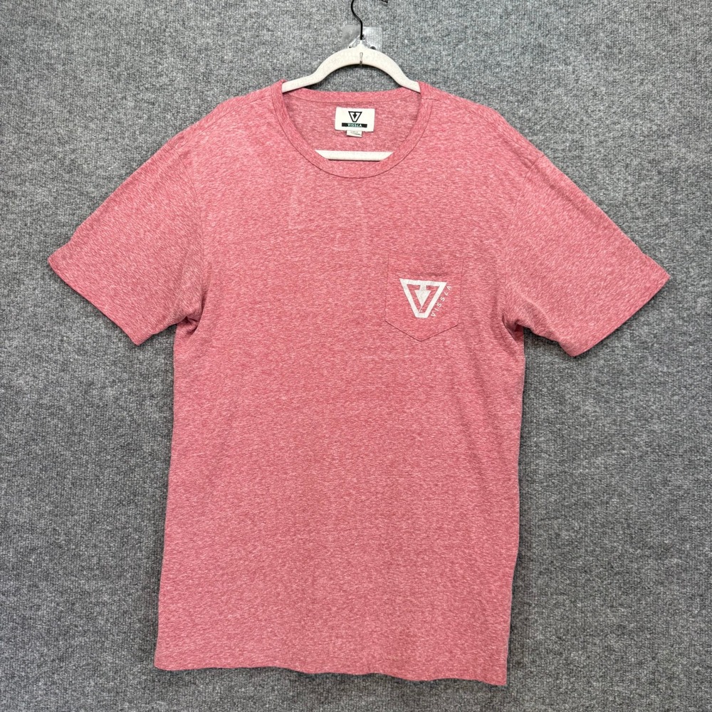 Vissla Shirt Mens Large Red Heathered Logo Graphic Surf Skate Tee Tshirt
